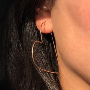 Heart Hoop Earrings - 14k Gold Filled - Minimalist